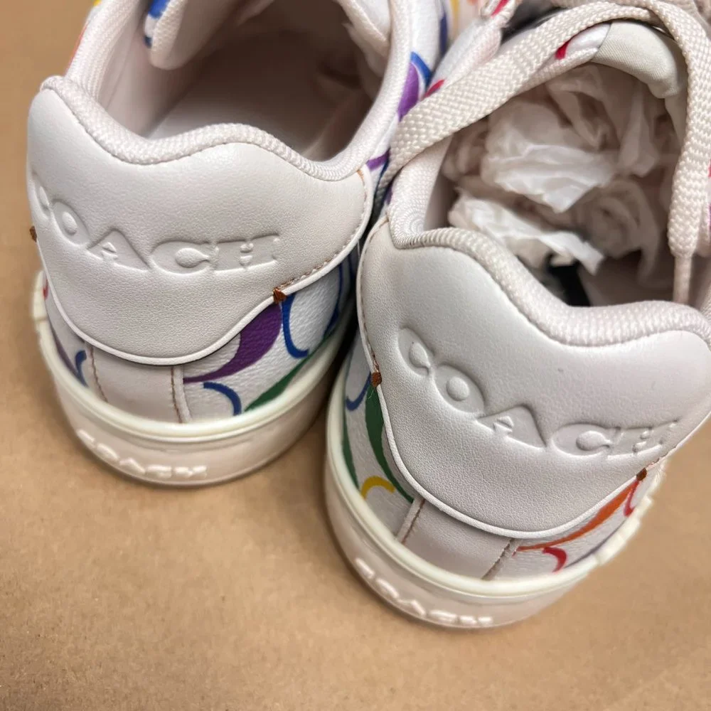Clip Low Top Sneaker In Rainbow Signature Canvas coach  CI898 - Picture 2 of 6